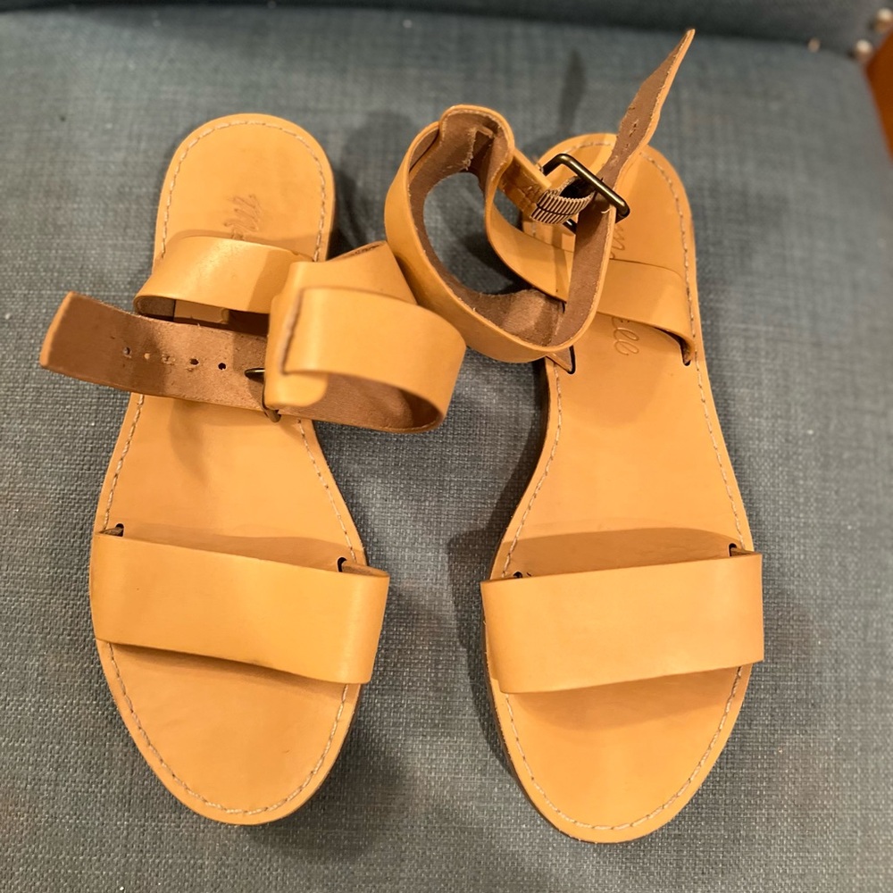 Madewell Natural Buff Boardwalk Ankle Strap Sandals - Picture 4 of 5